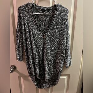 Express Black and White V-Neck Sweater Relaxed Fit